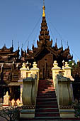 Myanmar - Mandalay, Shwe In Bin Kyaung a wonderful example of the Burmese unique teak architecture and wood-carving art. 